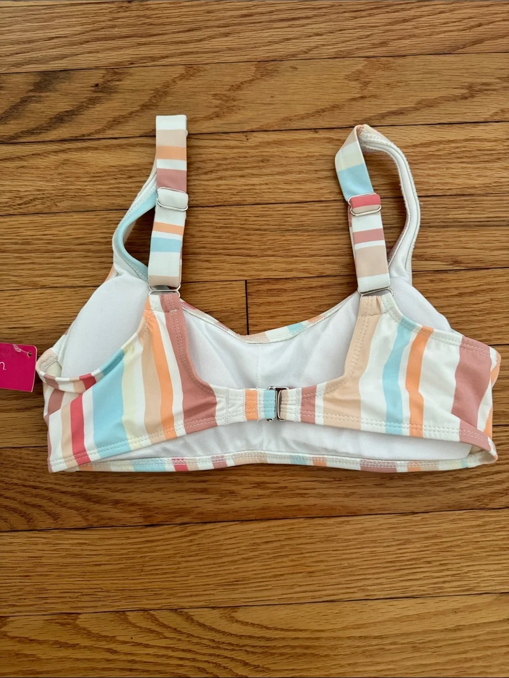 NWT Multicolor Stripe Swim Top - Pastel Stripe